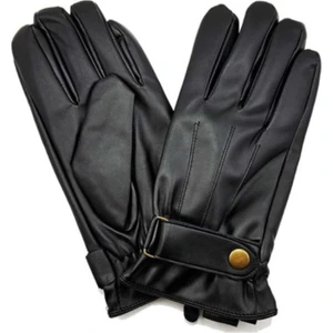 Deri Erkek Deri Eldiven Polarlı Bileği Kemerli