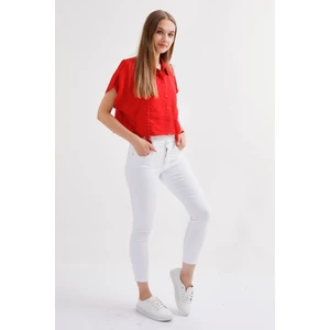 Kadın Wendy Skinny Ultra Likra Jean Pantolon Wth Gold - Beyaz