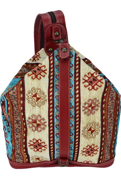 Zaven Kilim Desenli Sırt ve Omuz Çantası
