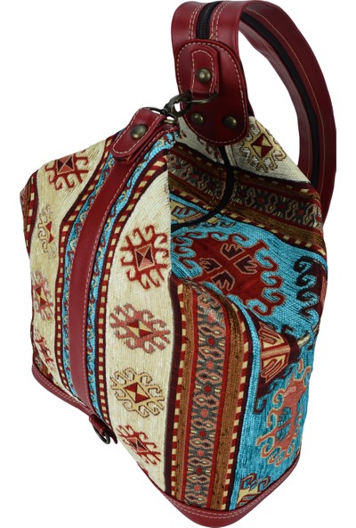Zaven Kilim Desenli Sırt ve Omuz Çantası