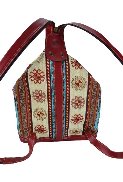 Zaven Kilim Desenli Sırt ve Omuz Çantası