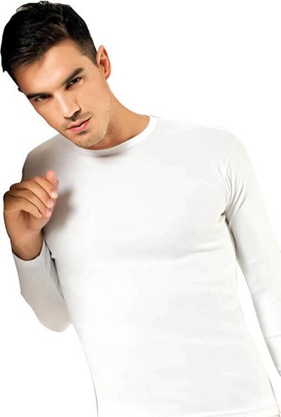 Tutku Elit Erkek Elastan Sıfır Yaka Uzun Kollu T-Shirt