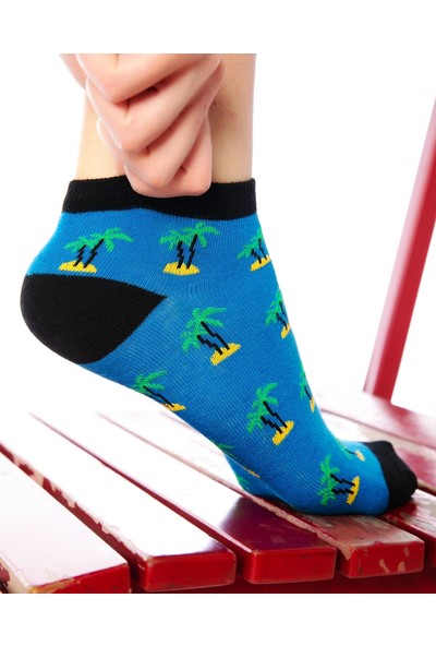 Brogetti Palmiye Desenli Kısa Soket Çorap