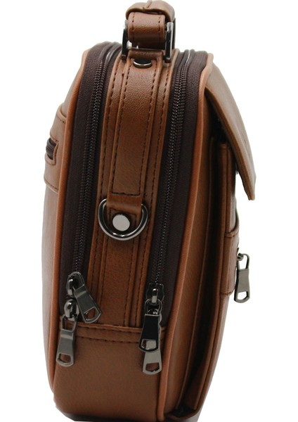 West Polo 3002 Orta Dik Kapaklı El ve Çapraz Askılı Erkek Çanta Taba fiyatları