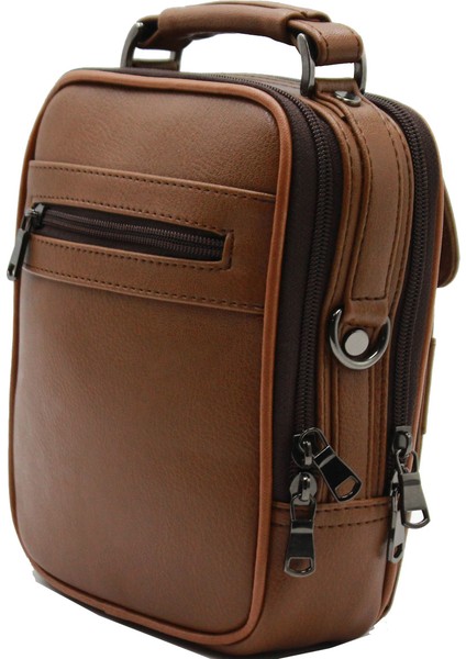 West Polo 3002 Orta Dik Kapaklı El ve Çapraz Askılı Erkek Çanta Taba modelleri