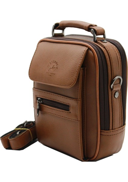 West Polo 3002 Orta Dik Kapaklı El ve Çapraz Askılı Erkek Çanta Taba indirimleri