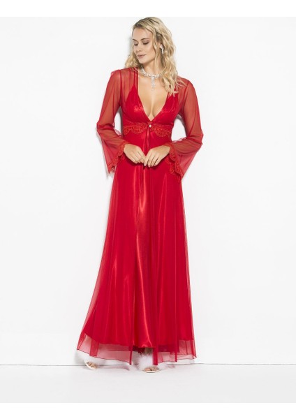 For Dreams 4997 Alzena İkili Gecelik Takım-Kırmızı