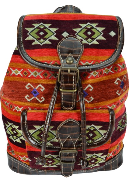 Kilim Desenli Sırt Çantası