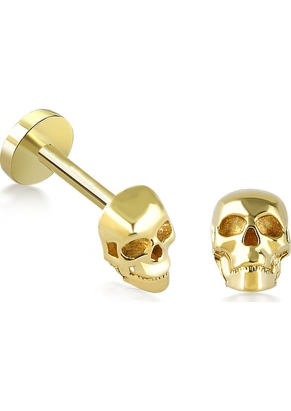 14 Ayar Altın Kuru Kafa Tragus Piercing