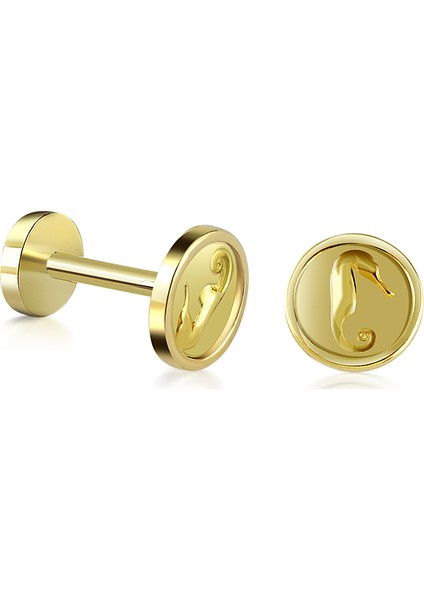 14 Ayar Altın Deniz Atı Tragus Piercing