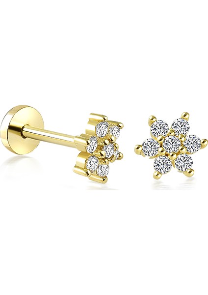 14 Ayar Altın Kar Tanesi Tragus Piercing