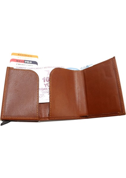West Polo 5540 Deri Mekanizmalı Erkek Kartlık Cüzdan Taba modelleri