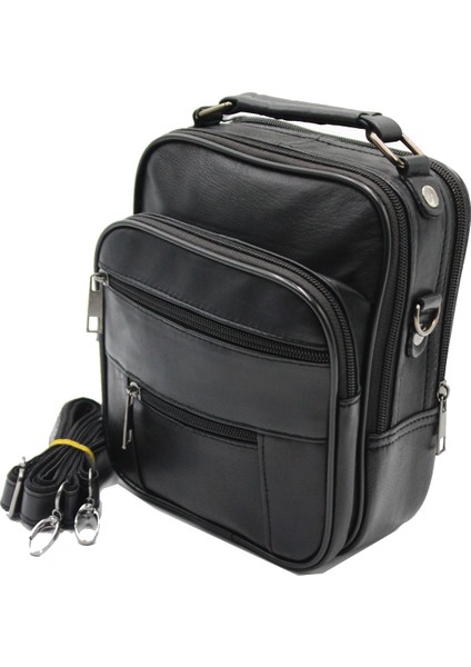 3009 Orta Kasalı Erkek Deri El ve Omuz Askılı Çanta Siyah fiyatları
