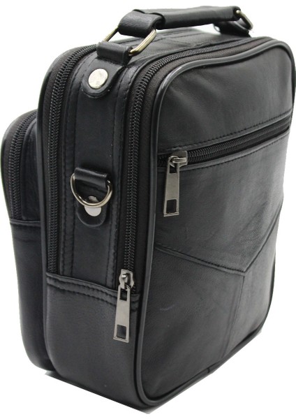 3009 Orta Kasalı Erkek Deri El ve Omuz Askılı Çanta Siyah modelleri