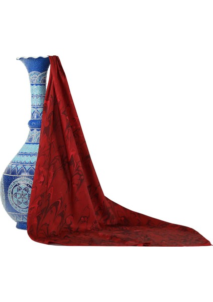EL İŞÇİLİĞİ KADIN RENKLİ EBRU EŞARP 90*90 cm - E0056