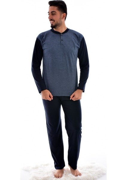 Rimolli 9001 Erkek Uzun Kol Süprem Pijama Takımı Lacivert