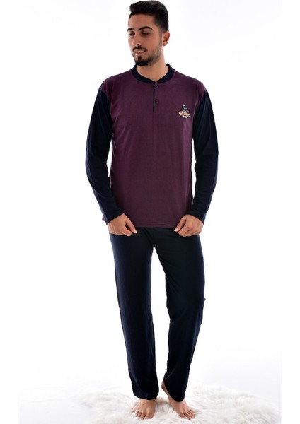 Rimolli 1035-0 Erkek Uzun Kol Süprem Pijama Takımı Bordo