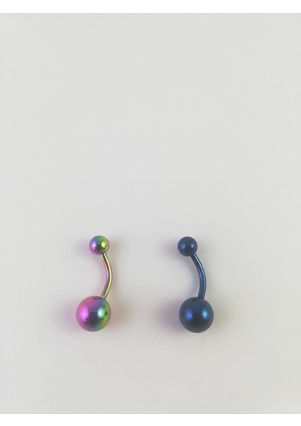 316L Cerrahi Çelik 2 Renklik Göbek Piercing Set