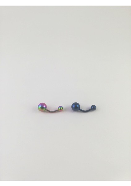 316L Cerrahi Çelik 2 Renklik Göbek Piercing Set