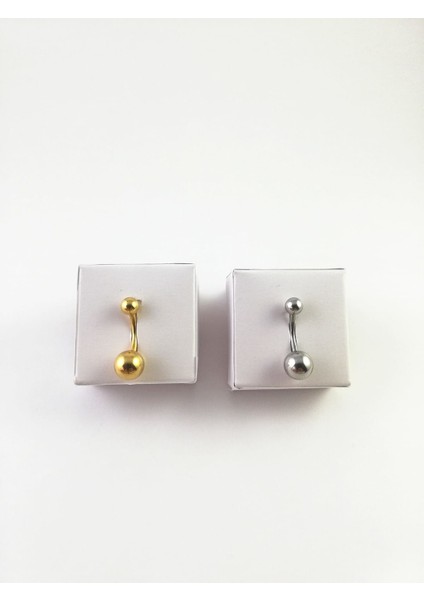 316L Cerrahi Çelik 2 Renklik Göbek Piercing Set