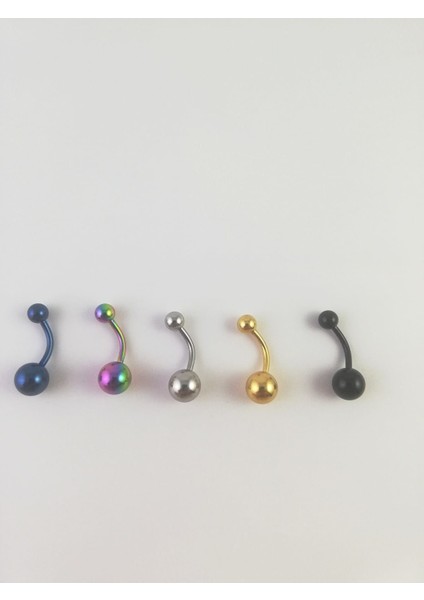 316L Cerrahi Çelik 5 Renklik Göbek Piercing Set