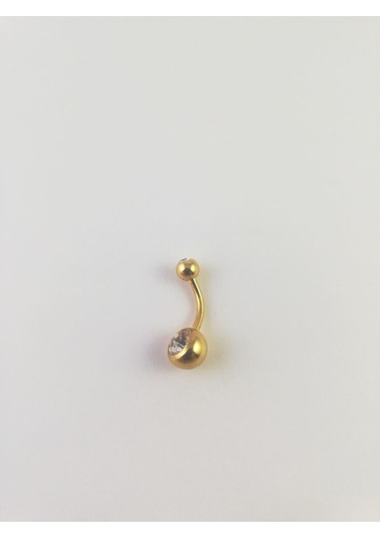 316L Cerrahi Çelik Gold Renk Zirkon Taşlı Göbek Piercing fiyatları