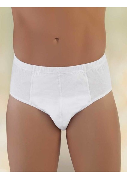 Beyaz Pamuklu Klasik Erkek Slip 6'lı Paket ME009