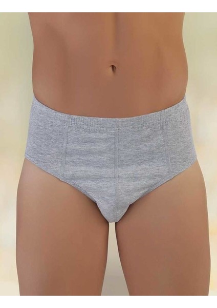 Gri Pamuklu Klasik Erkek Slip 6'lı Paket ME009