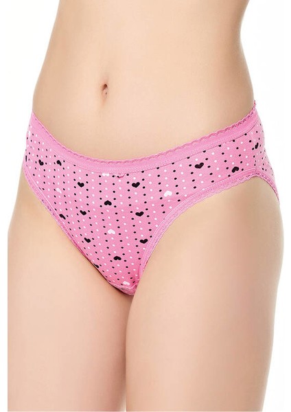 Kadın Eda Kalp Desenli Slip 12'li Paket