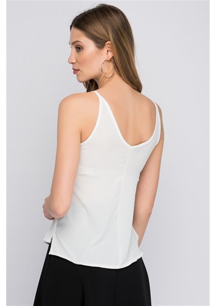 8121702 Kobe V Yaka Ip Askılı Yırtmaçlı Kolsuz Bluz fiyatları