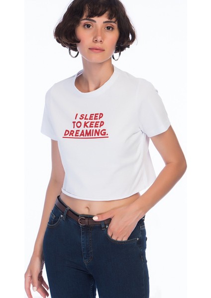 8252676 Süprem I Sleep Baskılı Kısa Kol Kısa Bluz