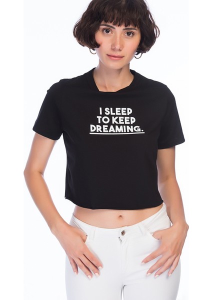 8252676 Süprem I Sleep Baskılı Kısa Kol Kısa Bluz