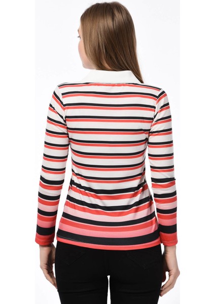 8515150 Digital Baskılı Polo Yaka Uzun Kol Bluz fiyatları