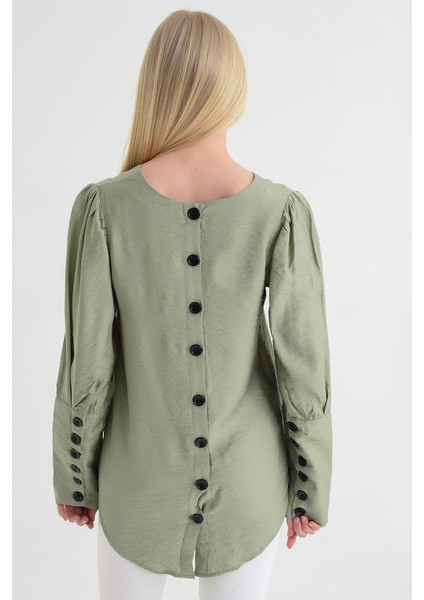 9151526 Bodrum Kum.Arkası Kolu Düğmeli Bluz fırsatları