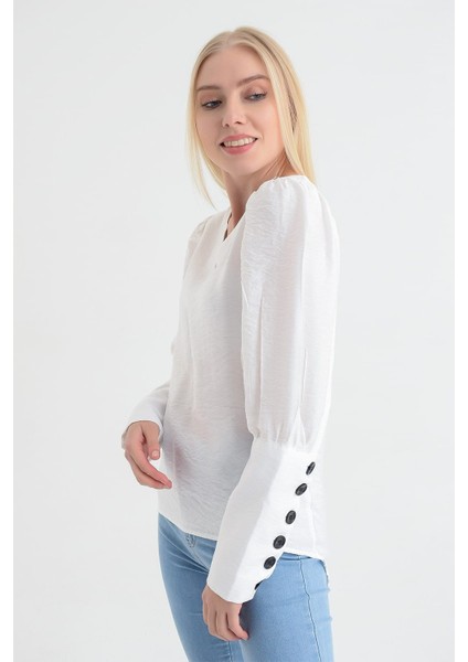 9151526 Bodrum Kum.Arkası Kolu Düğmeli Bluz fiyatları