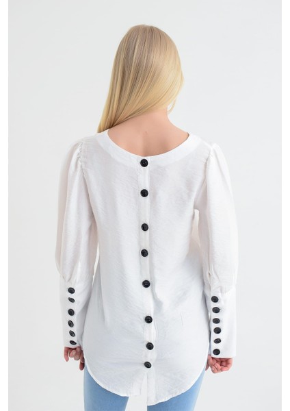 9151526 Bodrum Kum.Arkası Kolu Düğmeli Bluz fırsatları