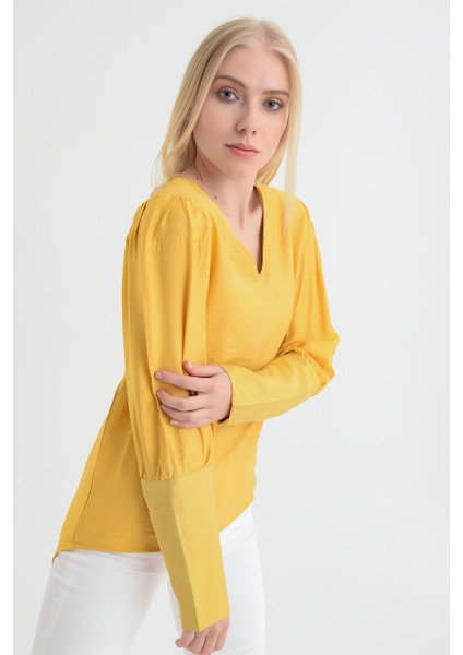 9151526 Bodrum Kum.Arkası Kolu Düğmeli Bluz modelleri