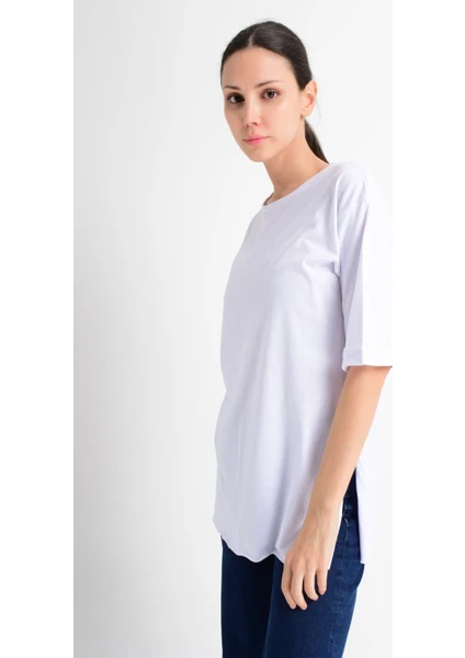 Miss Lusi 9181519 Pamuk Duble Kol Salash T-Shirt