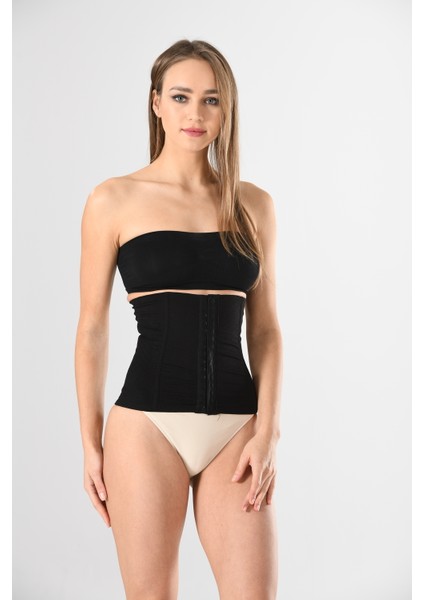 Agraflı Kadın Bel Korse Siyah Örme Seamless Dikişsiz Soft modelleri