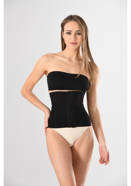 Agraflı Kadın Bel Korse Siyah Örme Seamless Dikişsiz Soft indirimleri