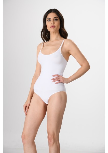 Ayar Askılı Çıtçıtlı Kadın Body Korse Beyaz Örme Seamless Dikişsiz Soft fiyatları