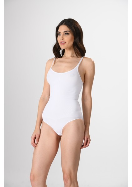 Ayar Askılı Çıtçıtlı Kadın Body Korse Beyaz Örme Seamless Dikişsiz Soft modelleri
