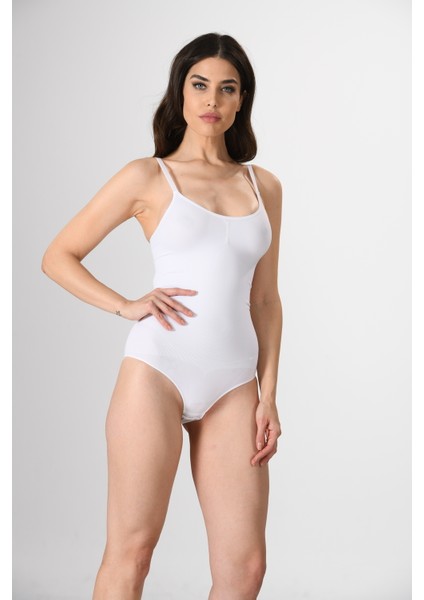 Ayar Askılı Çıtçıtlı Kadın Body Korse Beyaz Örme Seamless Dikişsiz Soft fırsatları