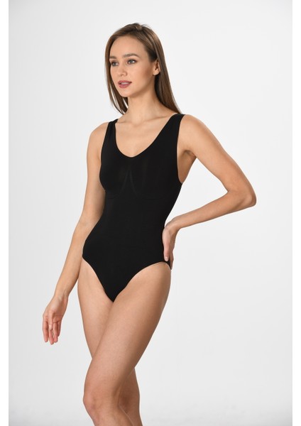 Kalın Askılı Çıtçıtlı Kadın Body Korse Ten Örme Seamless Dikişsiz Soft indirimleri