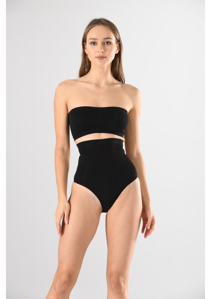 Mideli Body Slikon Külot Kadın Korse Ten Örme Seamless Dikişsiz Soft