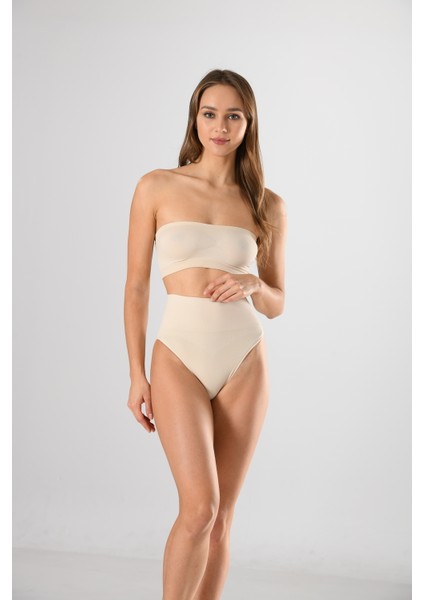 Mideli Slip Külot Kadın Korse Beyaz Örme Seamless Dikişsiz Soft modelleri