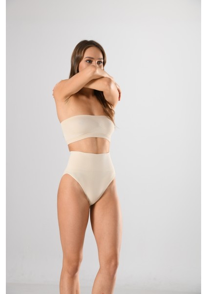 Mideli Slip Külot Kadın Korse Beyaz Örme Seamless Dikişsiz Soft fırsatları