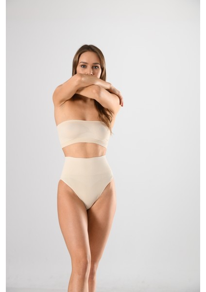 Mideli Slip Külot Kadın Korse Beyaz Örme Seamless Dikişsiz Soft indirimleri