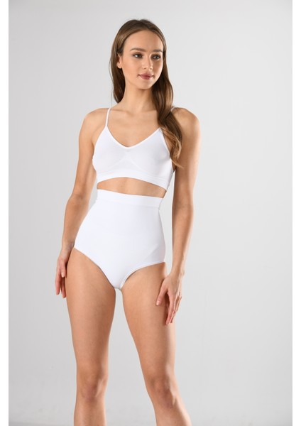 Yüksek Bel Slip Slikon Kadın Külot Korse Beyaz Örme Seamless Dikişsiz Soft fırsatları
