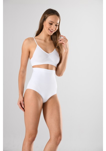 Yüksek Bel Slip Slikon Kadın Külot Korse Beyaz Örme Seamless Dikişsiz Soft indirimleri